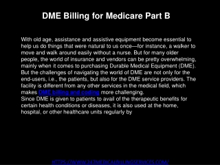 DME Billing for Medicare Part B