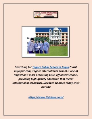 Tagore Public School in Jaipur | Tisjaipur.com