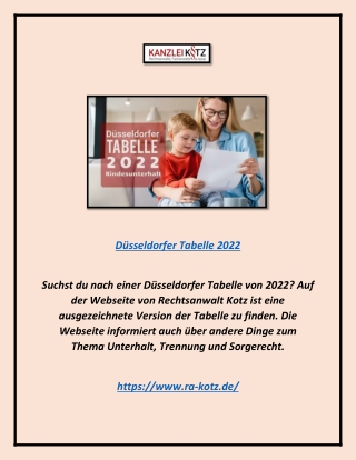 Düsseldorfer Tabelle 2022 | RA-Kotz.de
