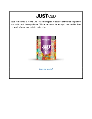 la ferme du cbd  Justcbdmagasin.fr
