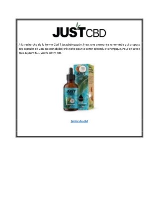 ferme du cbd Justcbdmagasin.fr