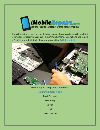 Tablet Repair Service Near me in NJ at Imobilerepairs