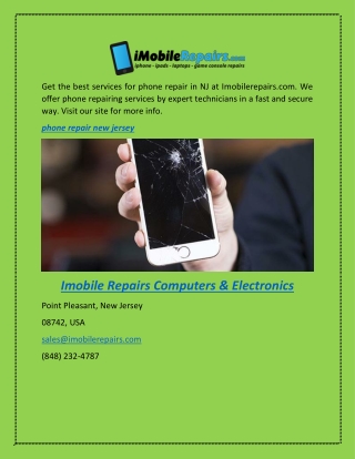 Phone Repairs New Jersey  Imobilerepair.com