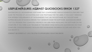 Here’s some possible methods to resolve QuickBooks Error 1327 quickly