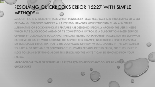 An effective method to resolve QuickBooks Error 15227