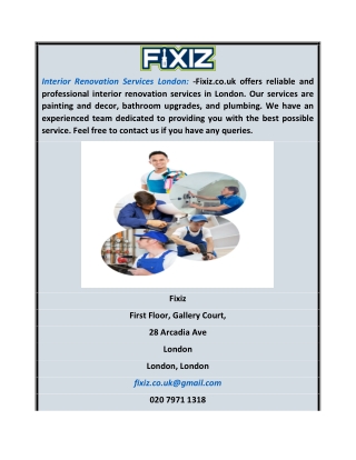Interior Renovation Services London | Fixiz.co.uk
