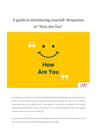 A guide to introducing yourself