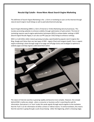 Neculai Gigi Catalin - Know More About Search Engine Marketing