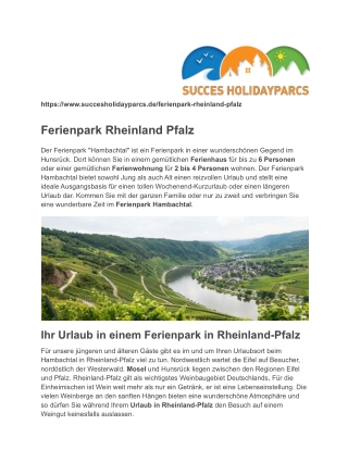 Success Holidayparcs - Ferienpark Rheinland Pfalz