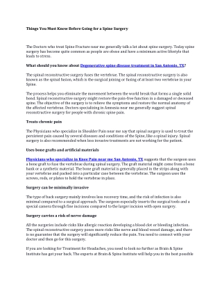 Degenerative Spine Disease Treatment in San Antonio, TX