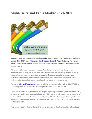 Global Wire and Cable Market 2022-2028