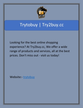 Trytobuy | Try2buy.cc