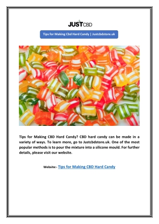 Tips for Making Cbd Hard Candy | Justcbdstore.uk