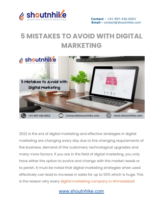 5 Mistakes to Avoid with Digital Marketing