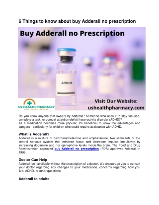 6 Things to Know About Adderall