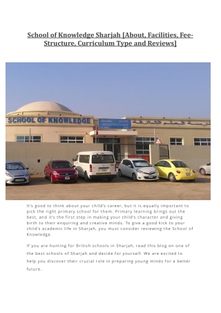 School of Knowledge Sharjah