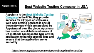 Best Website Testing Company in USA