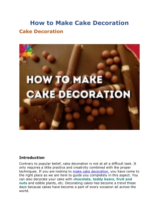 How to Make Cake Decoration