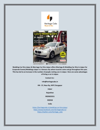 Marriage & Wedding Car Hire Jaipur | Vintage Car Hire in Jaipur.