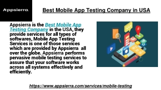 Best Mobile App Testing Company in USA