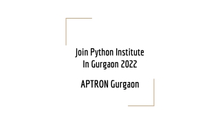 Join Python Institute In Gurgaon 2022