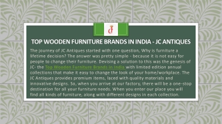 Top Wooden Furniture Brands in India