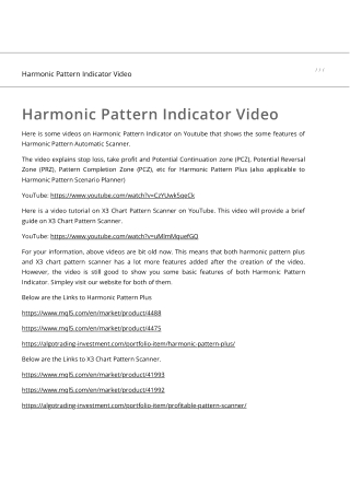 Harmonic Pattern Indicator Video