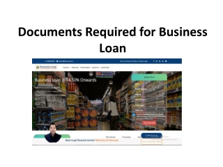 Documents Required for Business Loan