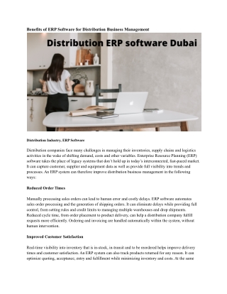 Distribution ERP software Dubai