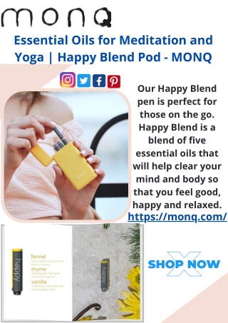 Essential Oils for Meditation and Yoga | Happy Blend Pod - MONQ
