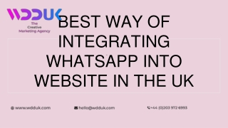 BEST WAY OF INTEGRATING WHATSAPP INTO WEBSITE IN THE UK