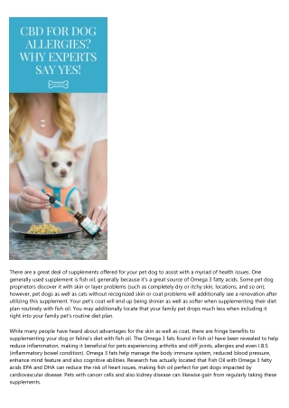 Benefits of Fish Oil for Pet Dogs and also Pet cats