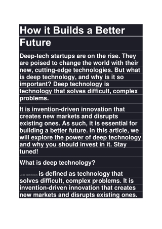 How it Builds a Better Future