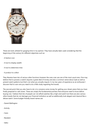 An Intro to Watches
