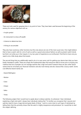 An Intro to Watches