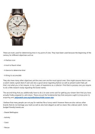 An Introduction to Watches