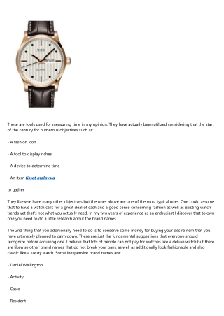 An Introduction to Watches