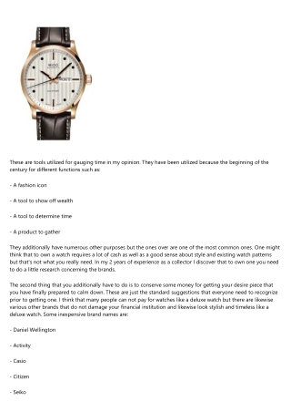 An Intro to Watches