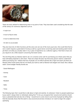An Introduction to Watches