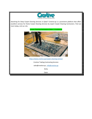 Carpet Cleaning Contractors Qatar  Crestive.qa