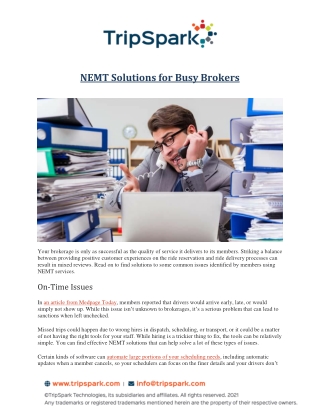 NEMT Solutions for Busy Brokers