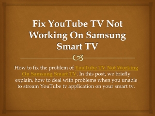 Fix YouTube TV Not Working On Samsung Smart TV