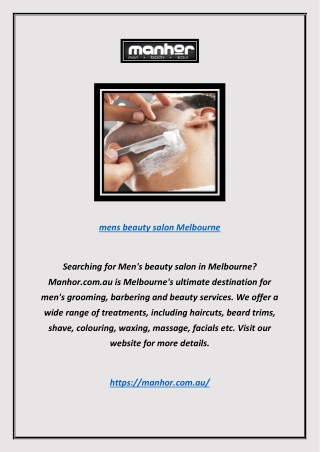 Mens Beauty Salon Melbourne | Manhor.com.au