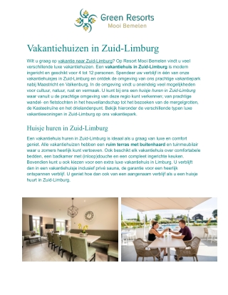 Resort mooi bemelen - luxe vakantiehuis limburg