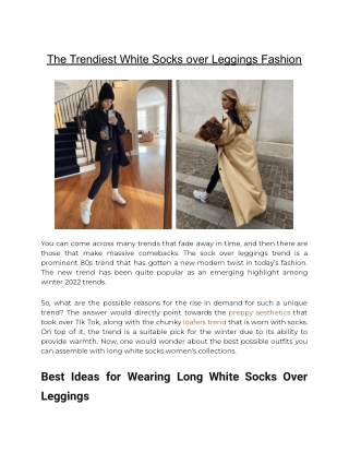 The Trendiest White Socks over Leggings Fashion