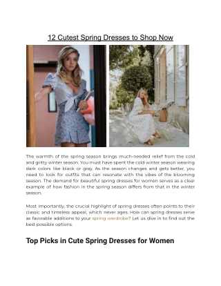 12 Cutest Spring Dresses to Shop Now - The Chic Pick