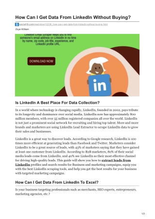 How Can I Get Data From LinkedIn Without Buying