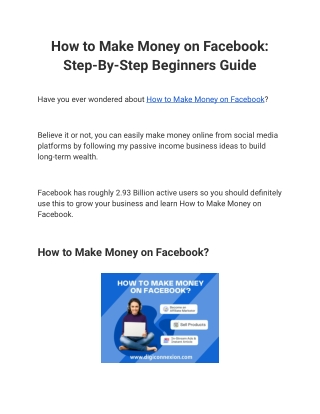 How to Make Money on Facebook_ Step-By-Step Beginners Guide