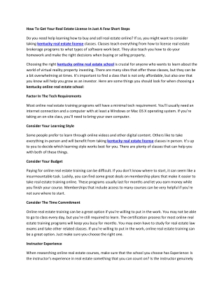 How To Get Your Real Estate License In Just A Few Short Steps