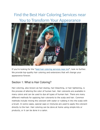 hair coloring services near me